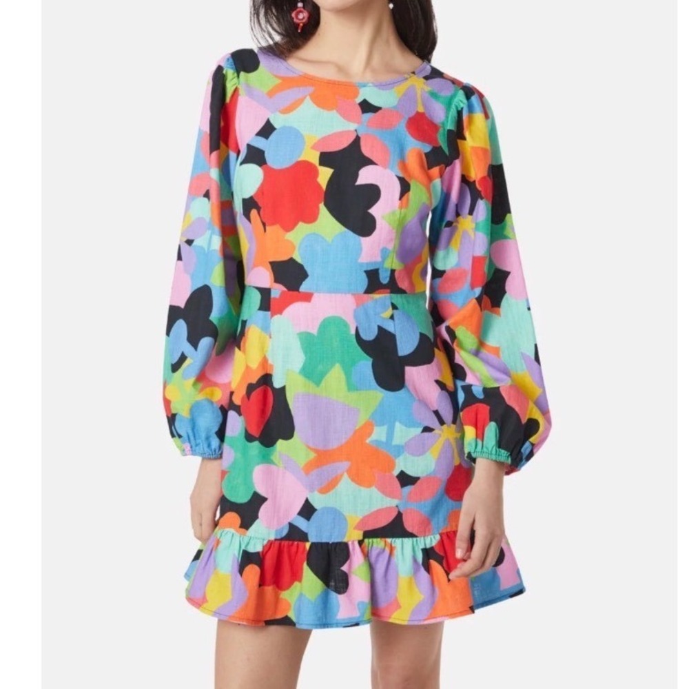 Gorman Bubble Tea Party mini dress quirky abstract artsy 10 organic cotton boho